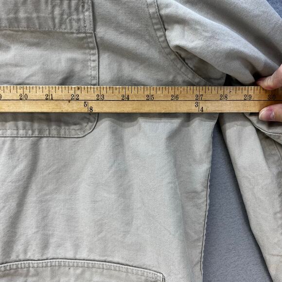 Vintage Eddie Bauer Jacket Men's XL Beige Canvas Flannel Lining Corduroy Collar - Picture 10 of 12